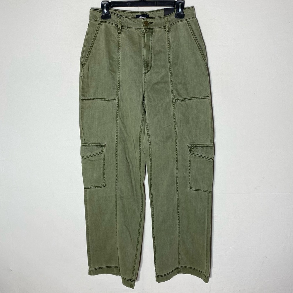 Reitmans Olive Green High Rise Wide Leg Pants Lyocell Linen Cotton Pants 28 NWT